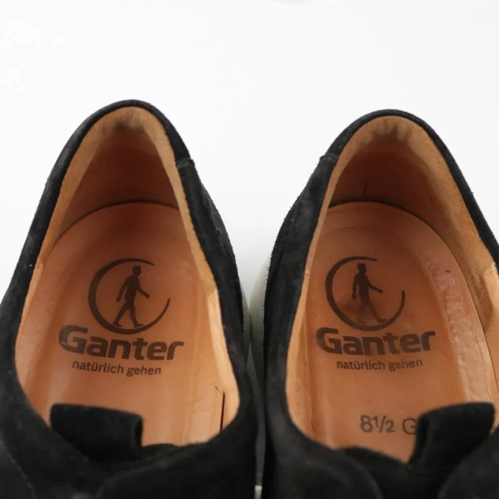 Ganter Womens Gabby Lace Up Shoe Size 10.5 G Black Suede Low Top Comfort Sneaker